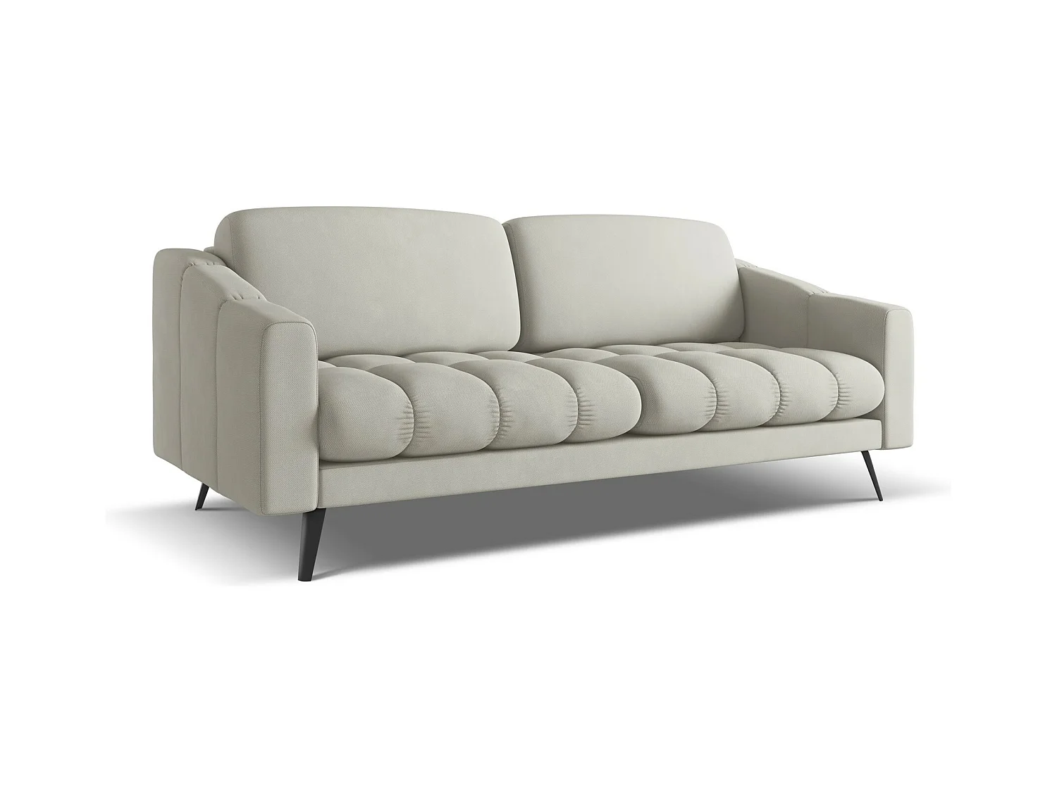 Canapé 3 places en tissu chenille - beige - NALU