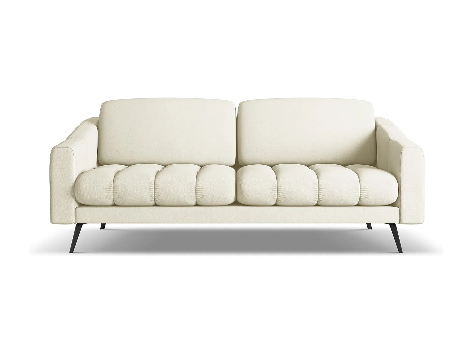 Canapé 3 places en tissu chenille - beige - NALU