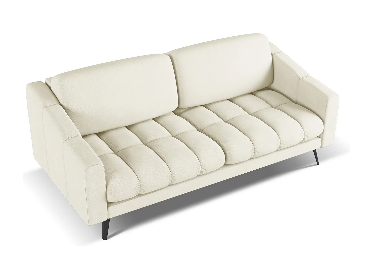 Canapé 3 places en tissu chenille - beige - NALU