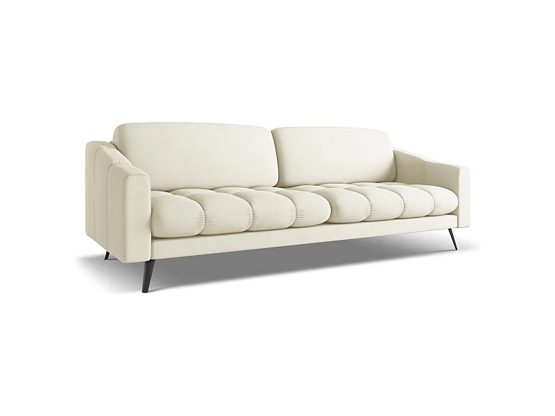 Kanapa 4-osobowa - z tkaniny szenilowej - beżowy - NALU