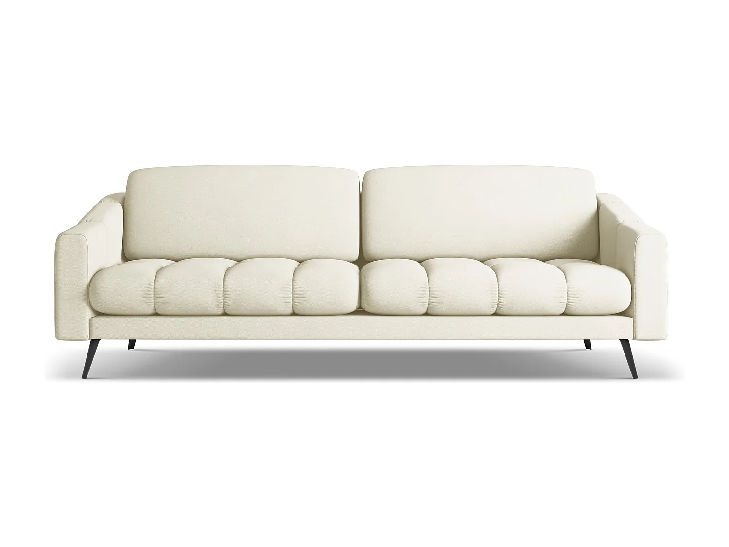 Vierzitsbank van beige chenille stof - NALU