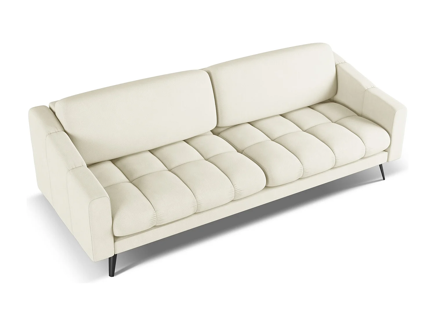 Vierzitsbank van beige chenille stof - NALU