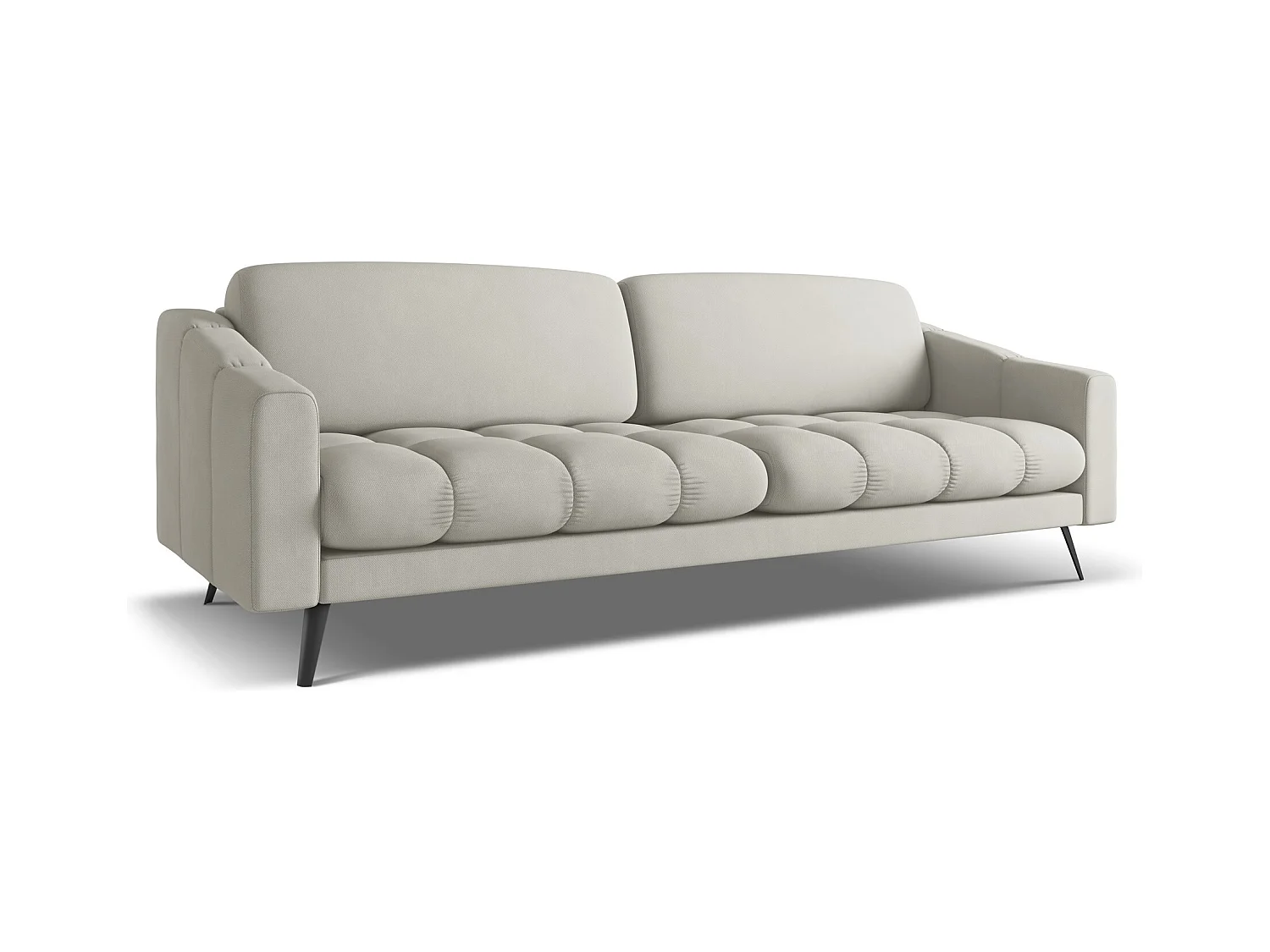 Canapé 4 places en tissu chenille - beige - NALU