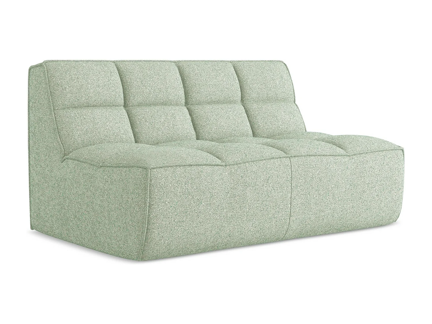 Modułowa sofa 2-osobowa - z tkaniny strukturalnej - jasnozielony - KALAI