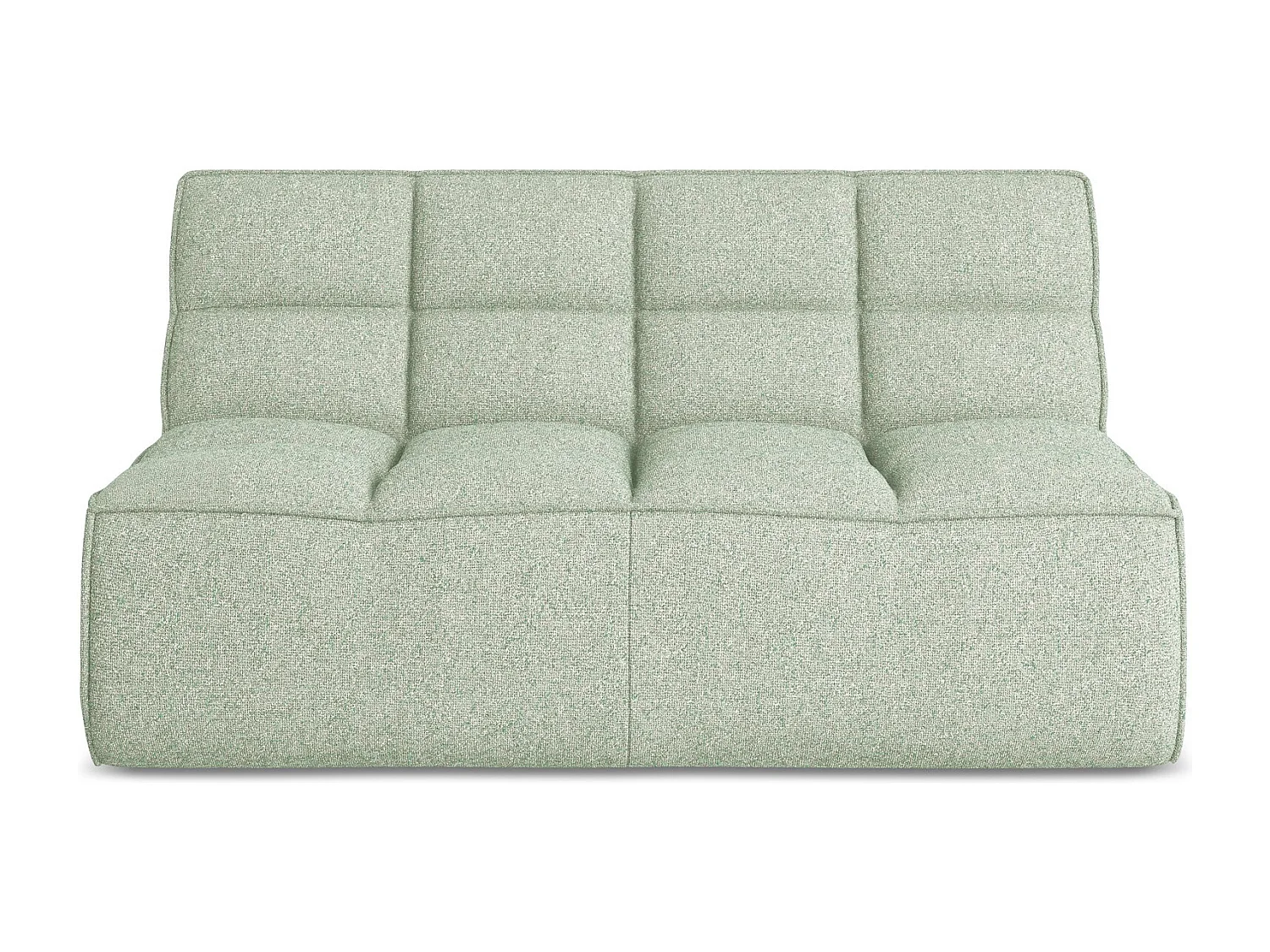 Modułowa sofa 2-osobowa - z tkaniny strukturalnej - jasnozielony - KALAI