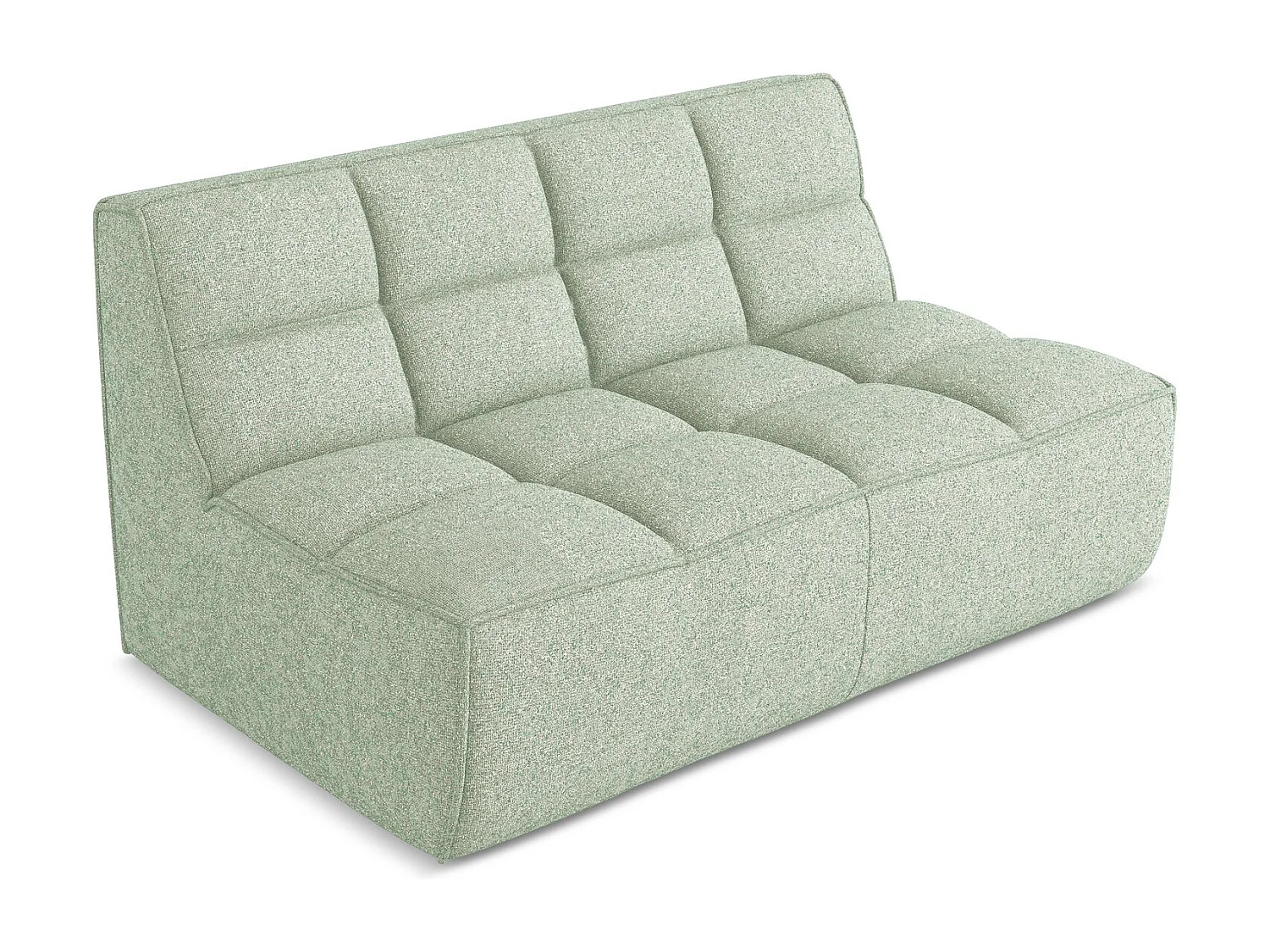 Modułowa sofa 2-osobowa - z tkaniny strukturalnej - jasnozielony - KALAI
