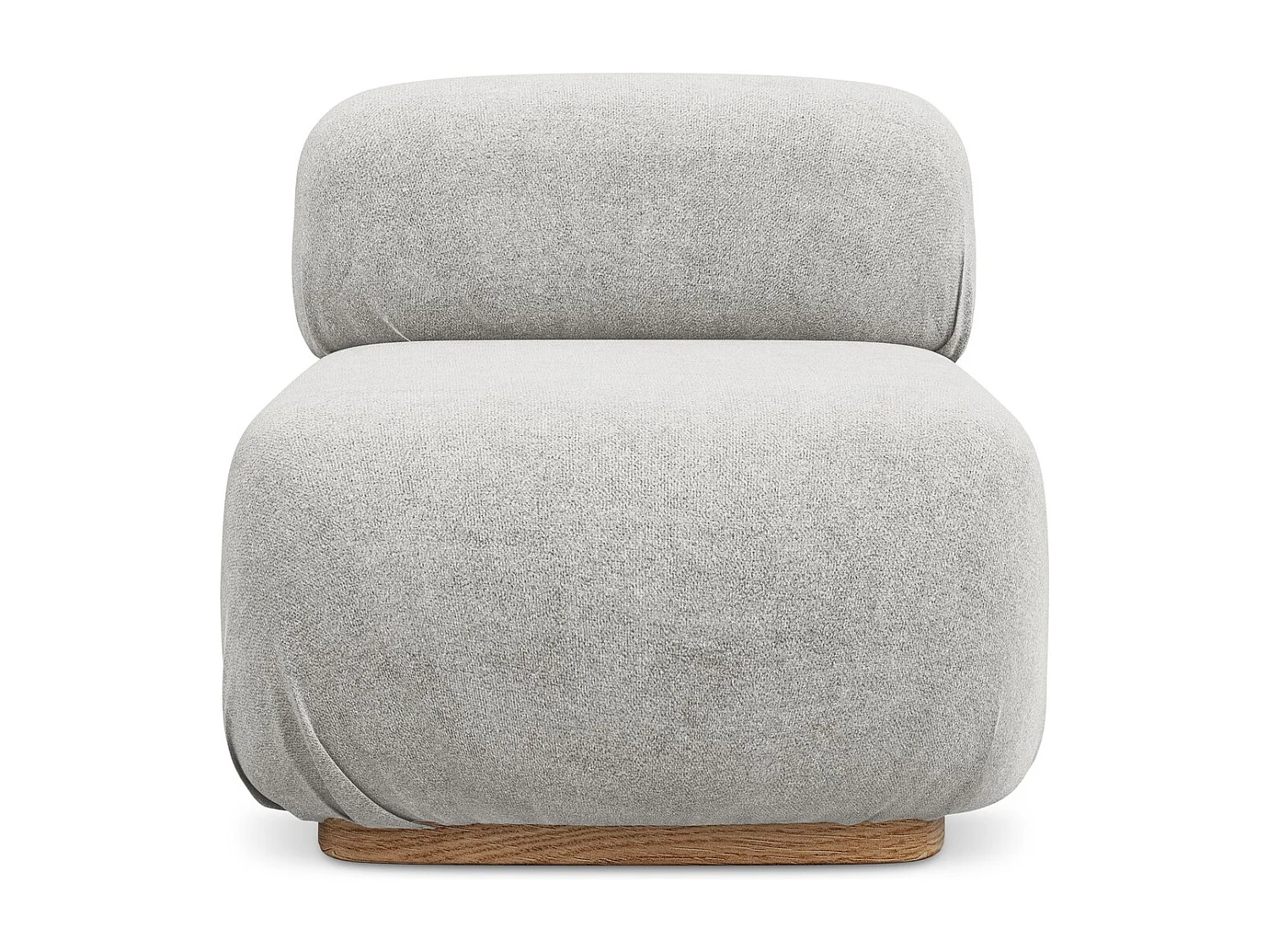 Fauteuil pour canapé modulable en tissu bouclette - argent - AILANI