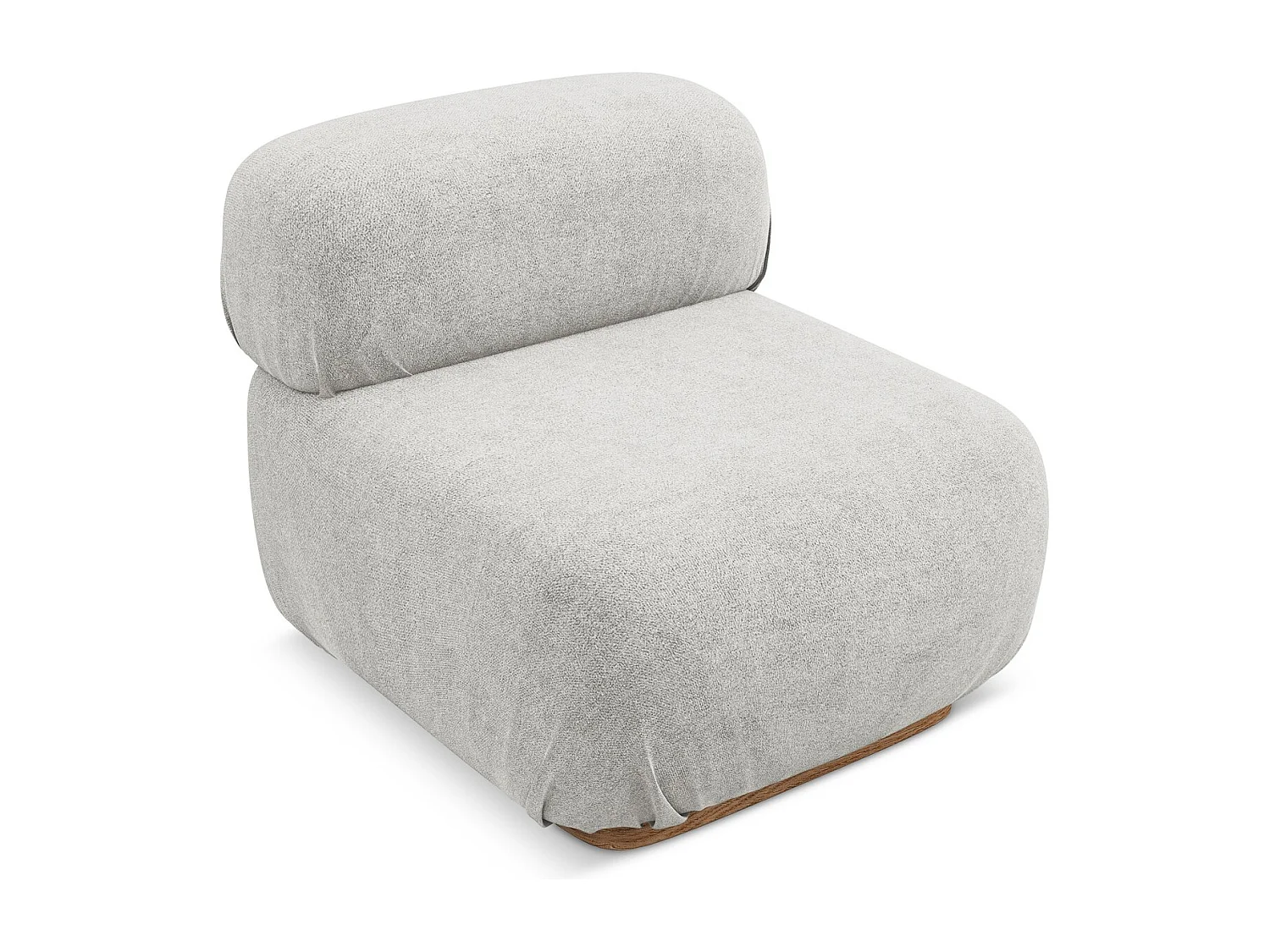 Fauteuil pour canapé modulable en tissu bouclette - argent - AILANI