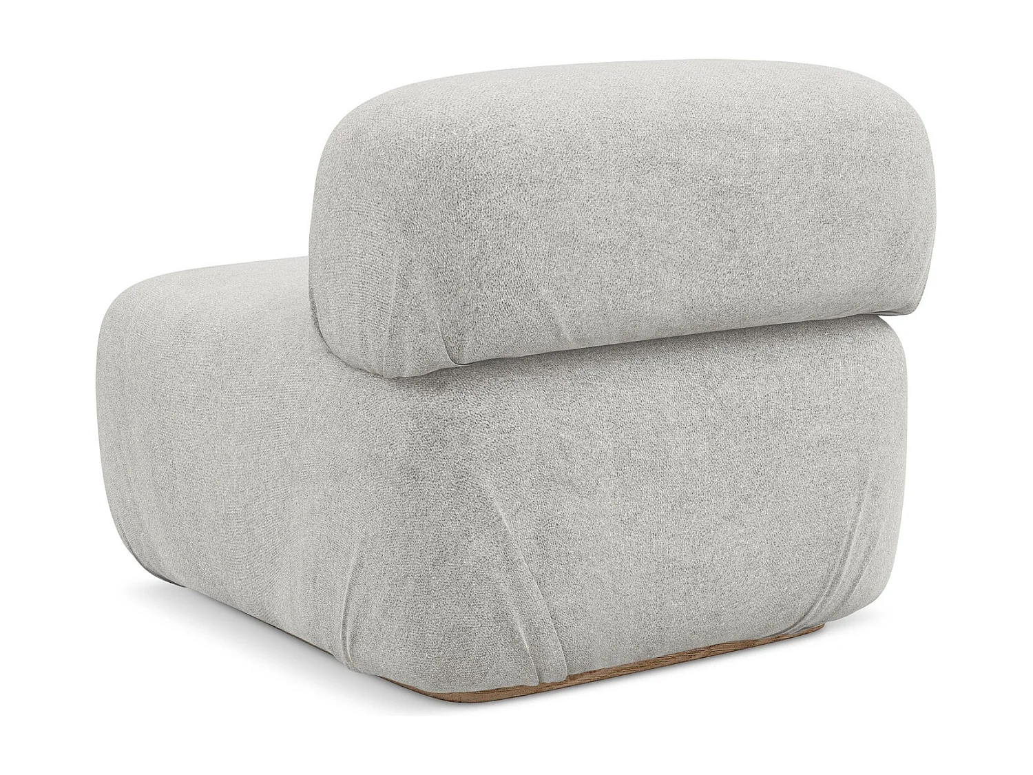 Fauteuil pour canapé modulable en tissu bouclette - argent - AILANI
