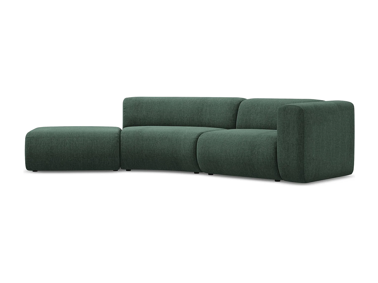 4-Sitzer Sofa Links - - Chenille - Grün - EKAHI