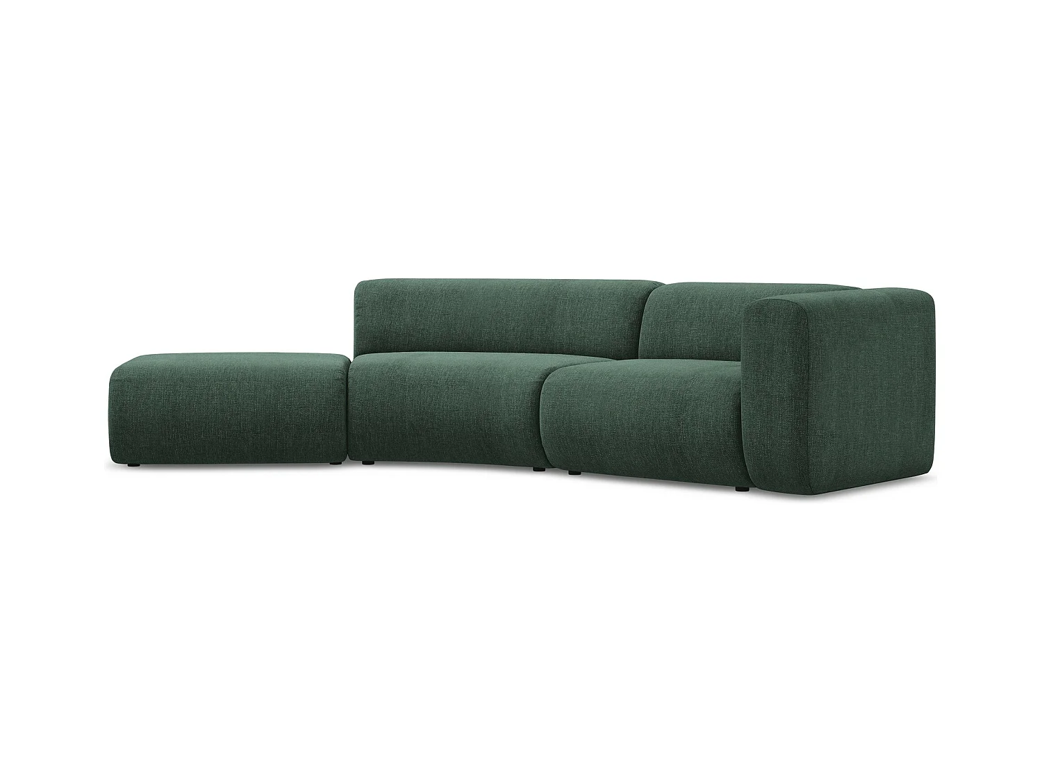 Canapé modulable 4 places gauche en tissu chenille - vert - EKAHI