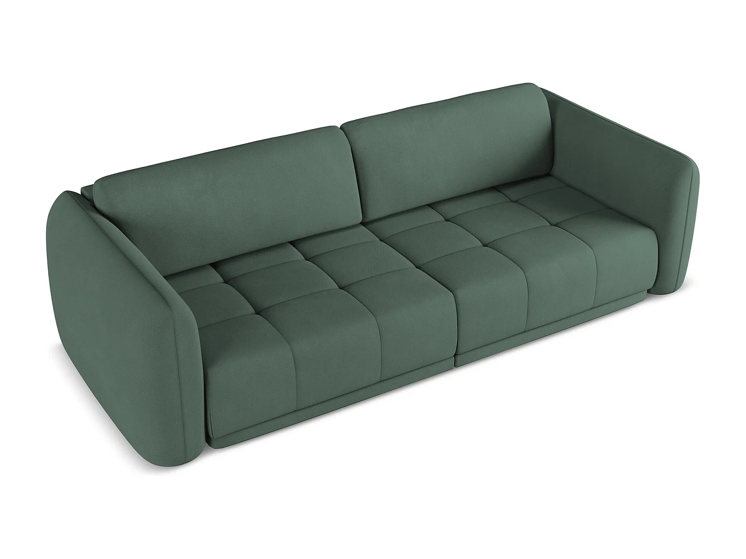 Canapé 3 places en tissu chenille - vert - HOKU