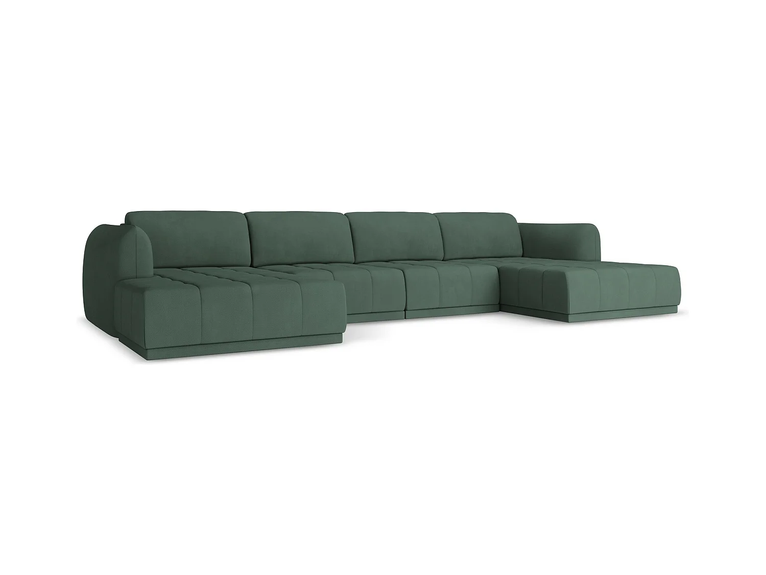 Große Wohnlandschaft - Ecke Rechts - Chenille - Grün - HOKU