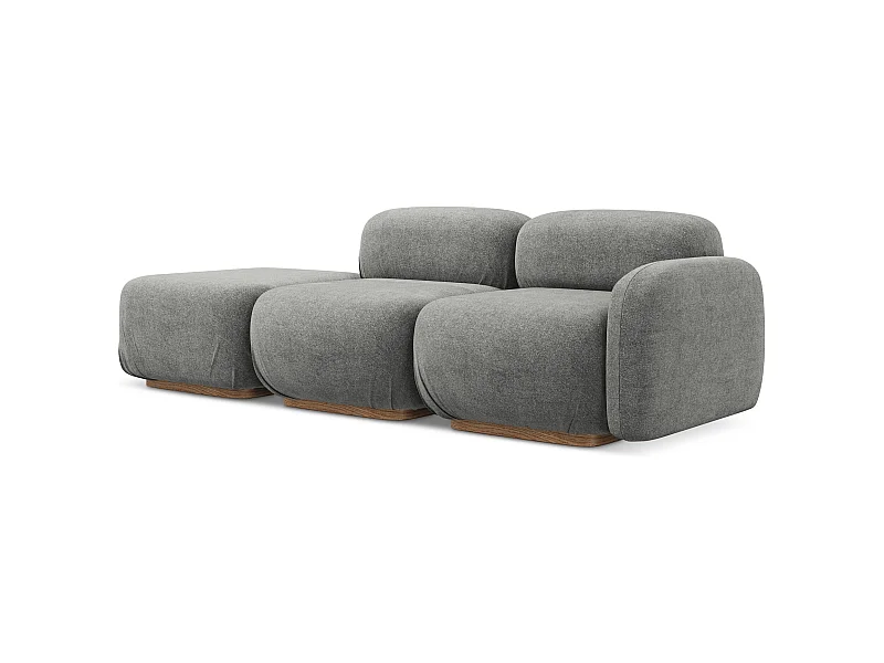 Modulares 3-Sitzer Sofa Links - - Bouclé - Graubeige - AILANI