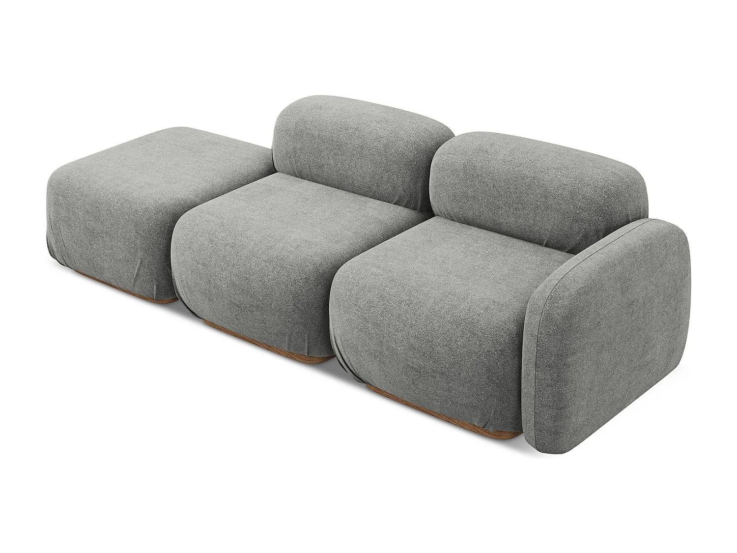 Modulares 3-Sitzer Sofa Links - - Bouclé - Graubeige - AILANI