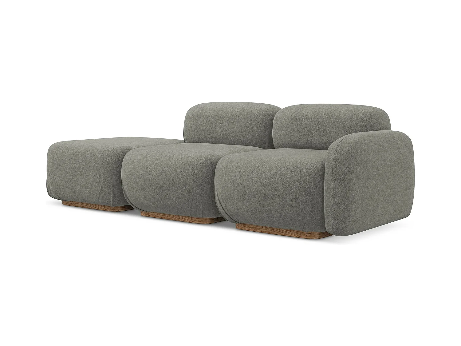 Driezits modulaire bank links van grijsbeige bouclé - AILANI