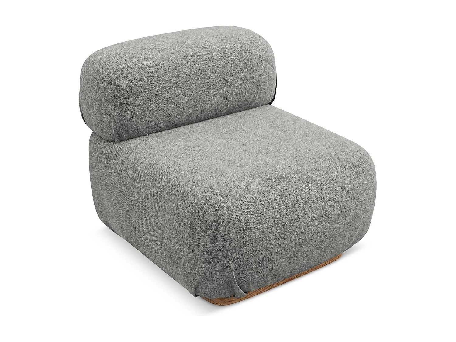 Fauteuil pour canapé modulable en tissu bouclette - beige gris - AILANI