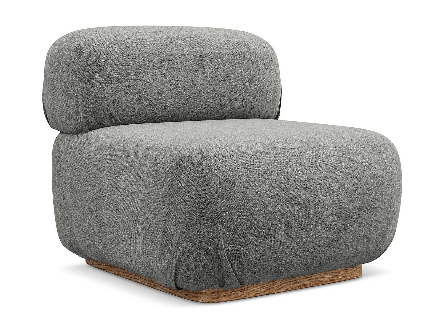 Fauteuil pour canapé modulable en tissu bouclette - beige gris - AILANI