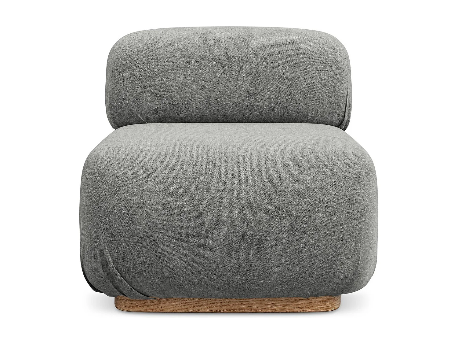 Fauteuil pour canapé modulable en tissu bouclette - beige gris - AILANI