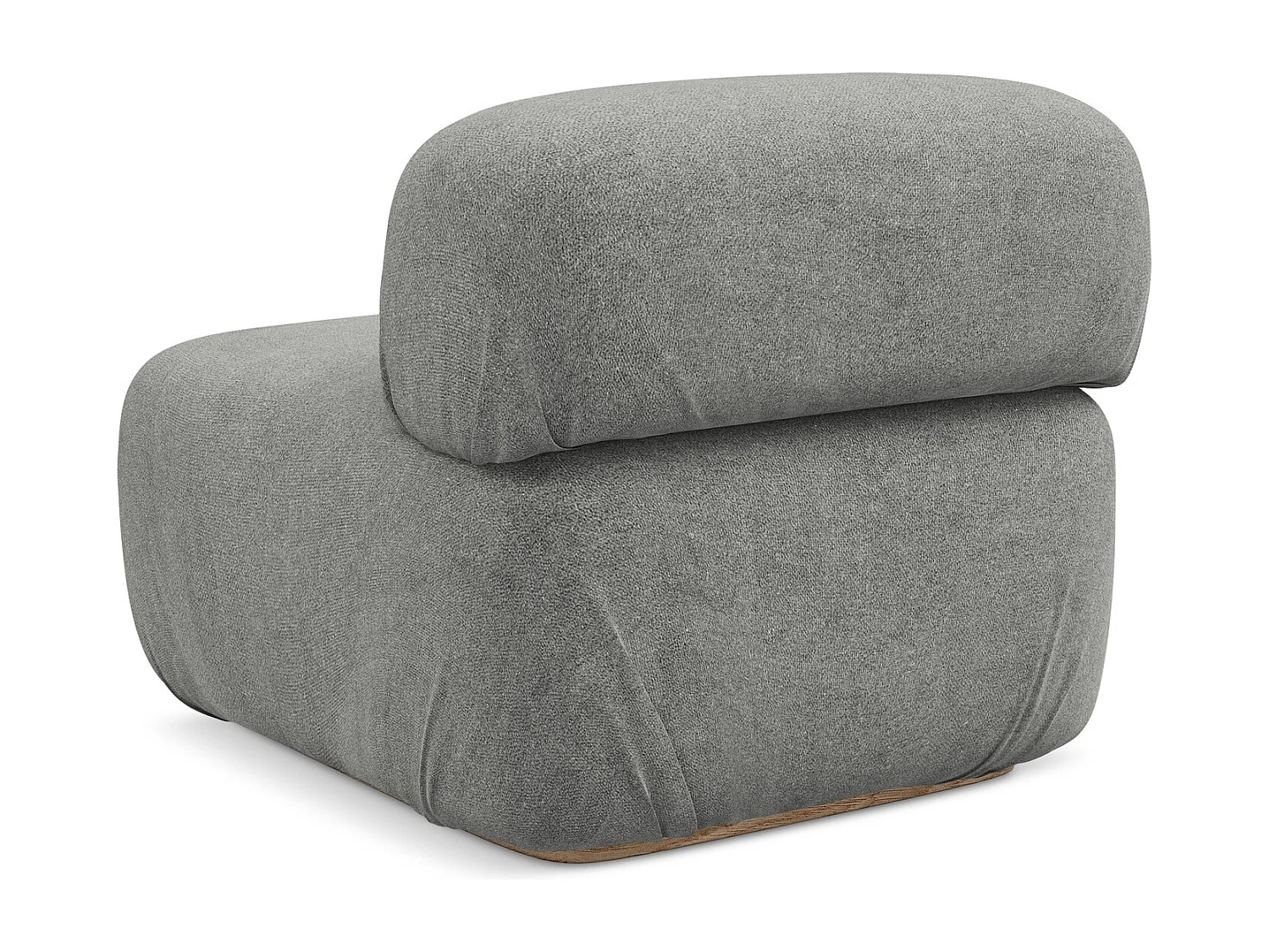 Fauteuil pour canapé modulable en tissu bouclette - beige gris - AILANI