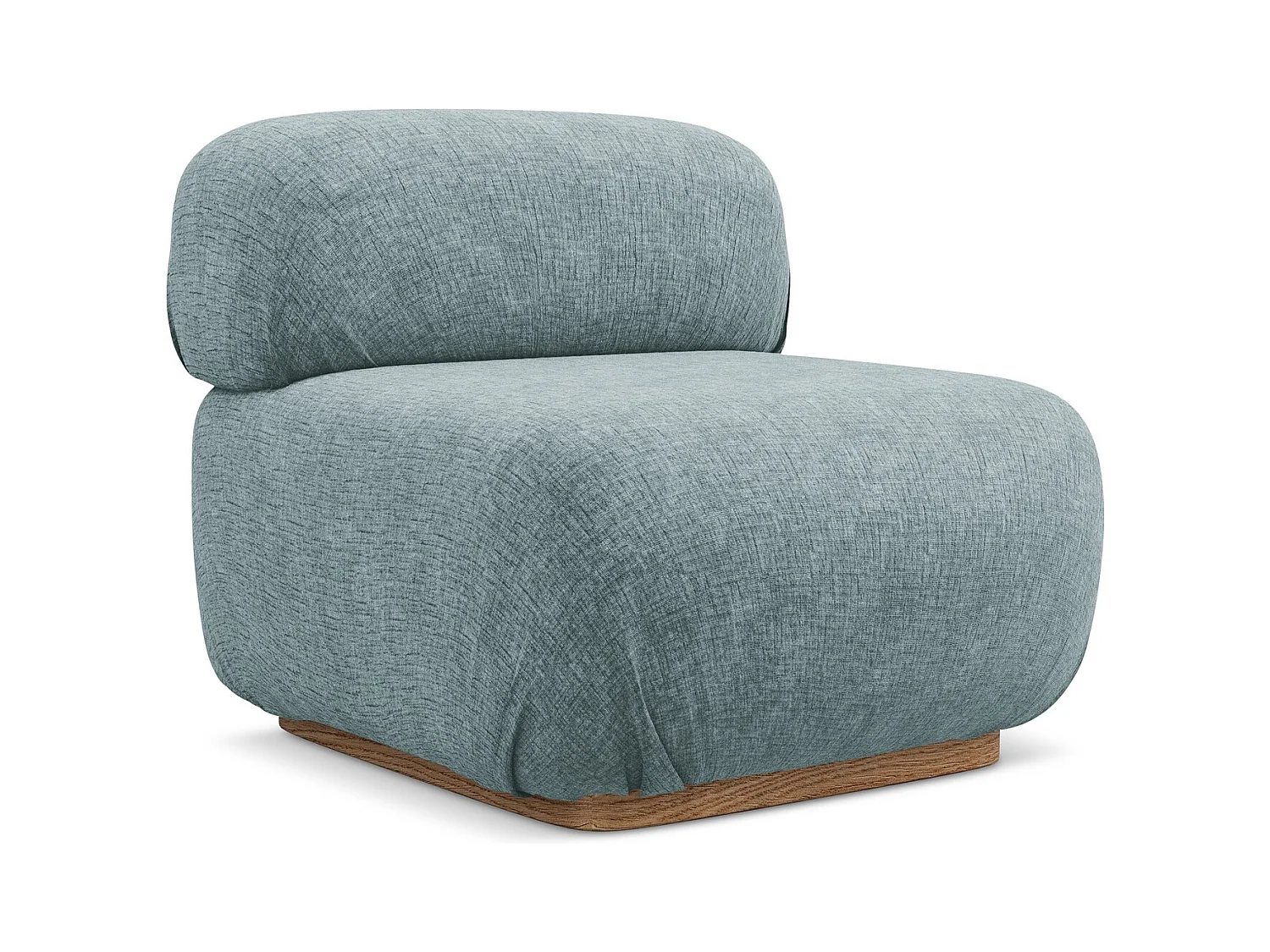 Fauteuil pour canapé modulable en tissu chenille - jeans - AILANI