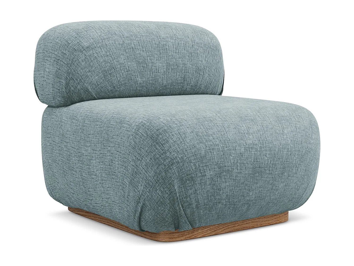 Módulo de sofá central em tecido chenille jeans - AILANI