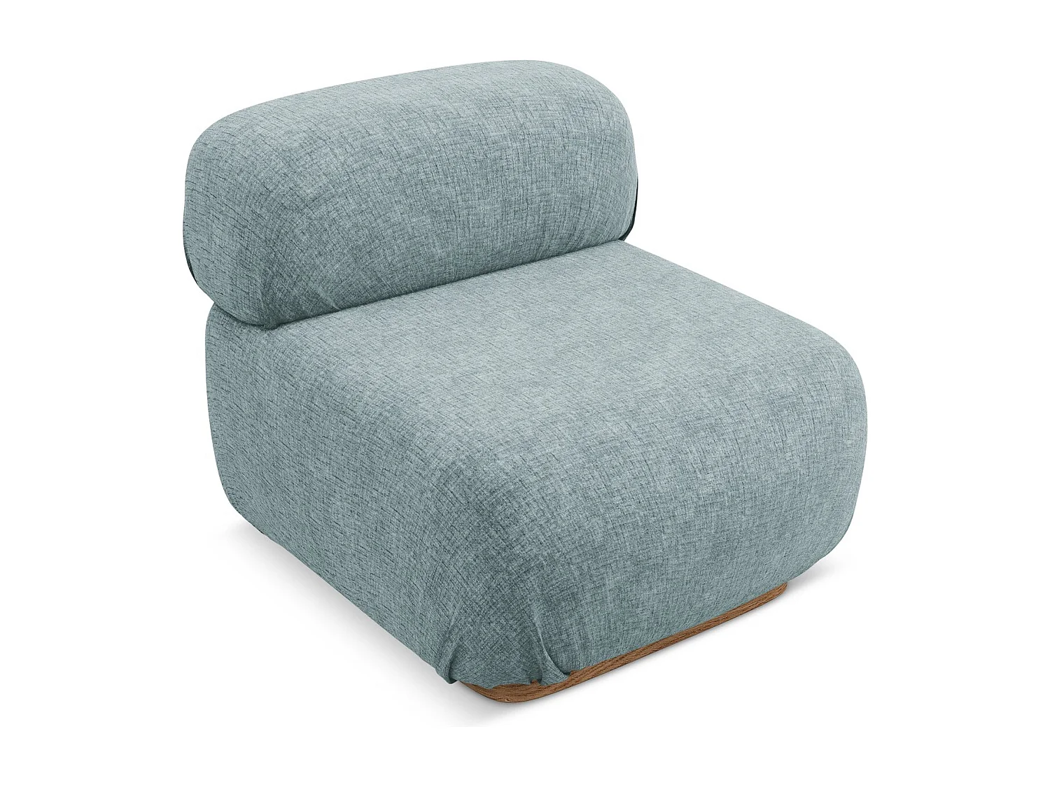 Módulo de sofá central em tecido chenille jeans - AILANI