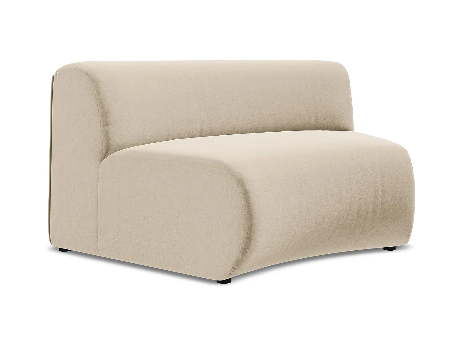 Fauteuil d'angle pour canapé modulable en velours - beige clair - EKAHI