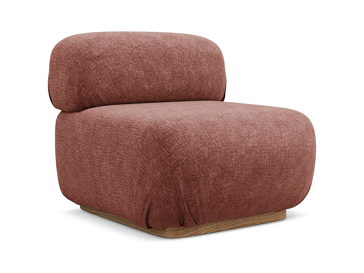 Fauteuil pour canapé modulable en tissu chenille - rose sourd - AILANI