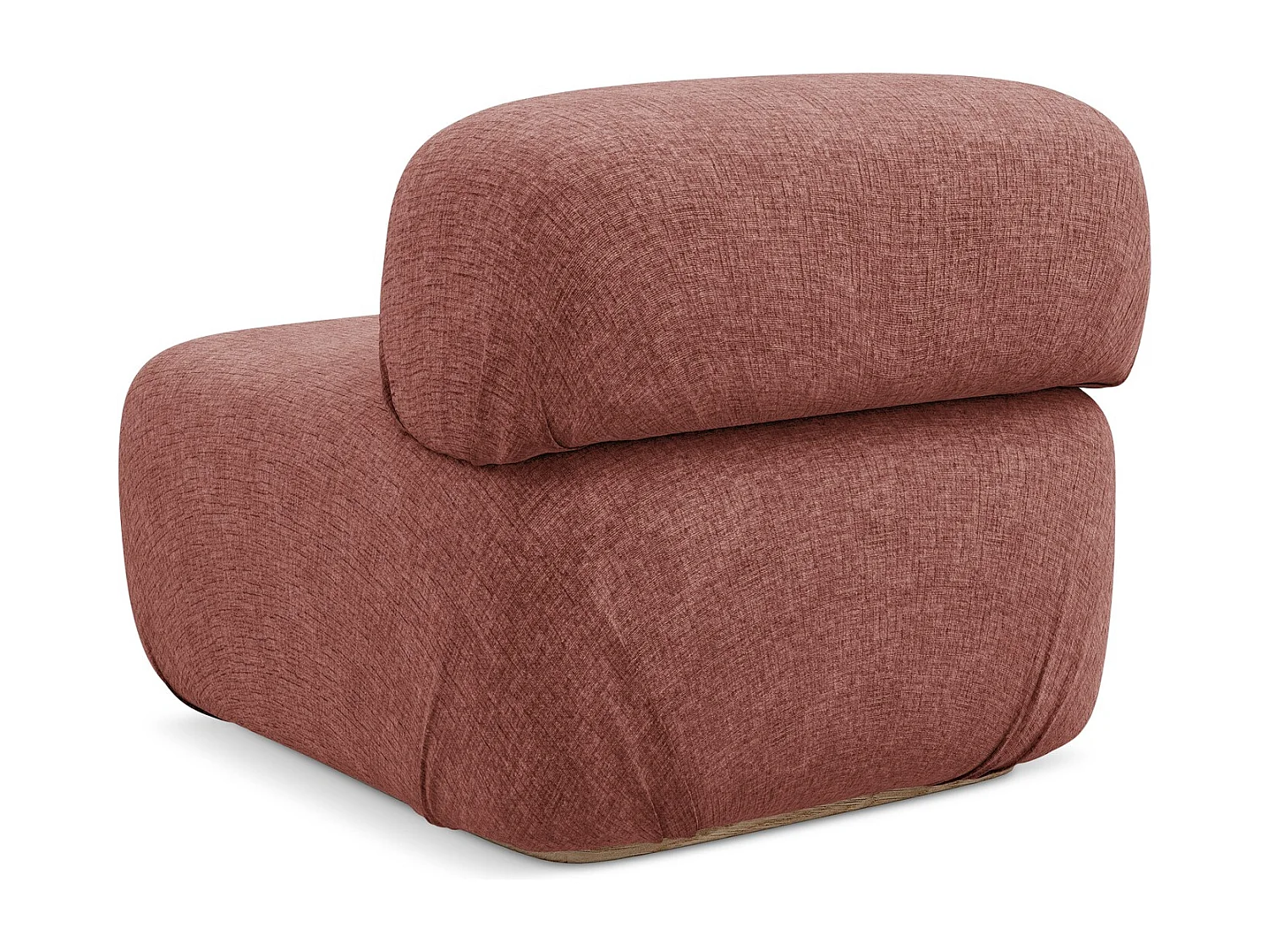 Módulo de sofá central em tecido chenille rosa suave - AILANI