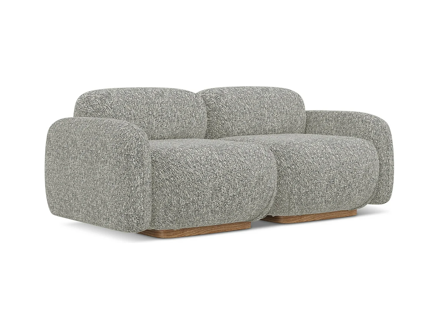 Modulares 3-Sitzer Sofa - - Strukturstoff - Dunkelbeige - AILANI