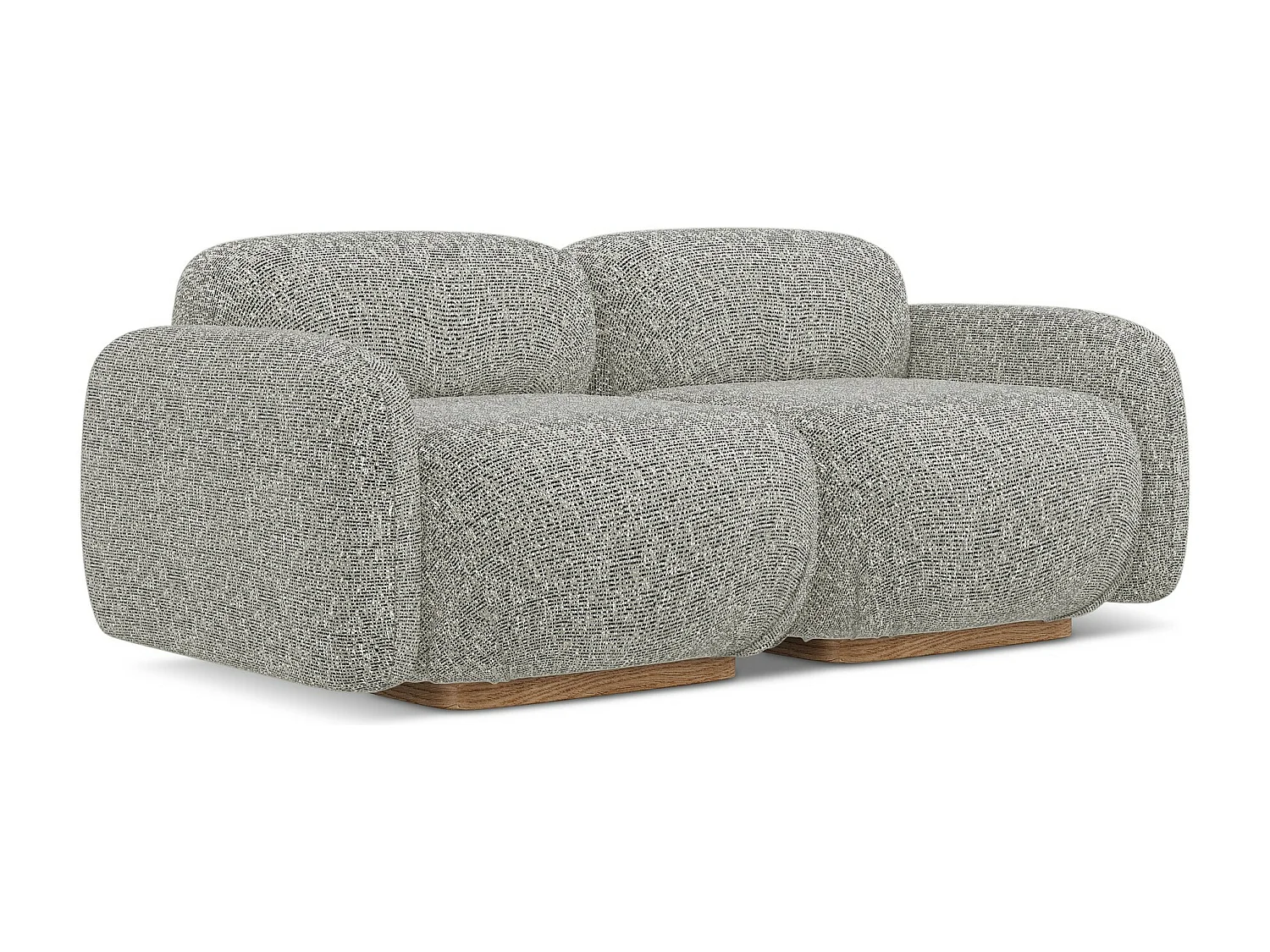 3-osobowa kanapa modułowa - z tkaniny strukturalnej - ciemny beż - AILANI