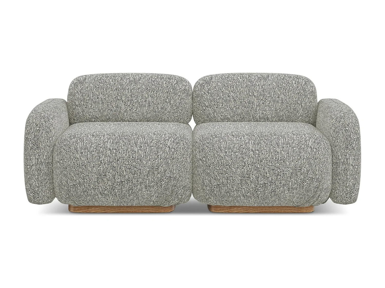 3-osobowa kanapa modułowa - z tkaniny strukturalnej - ciemny beż - AILANI