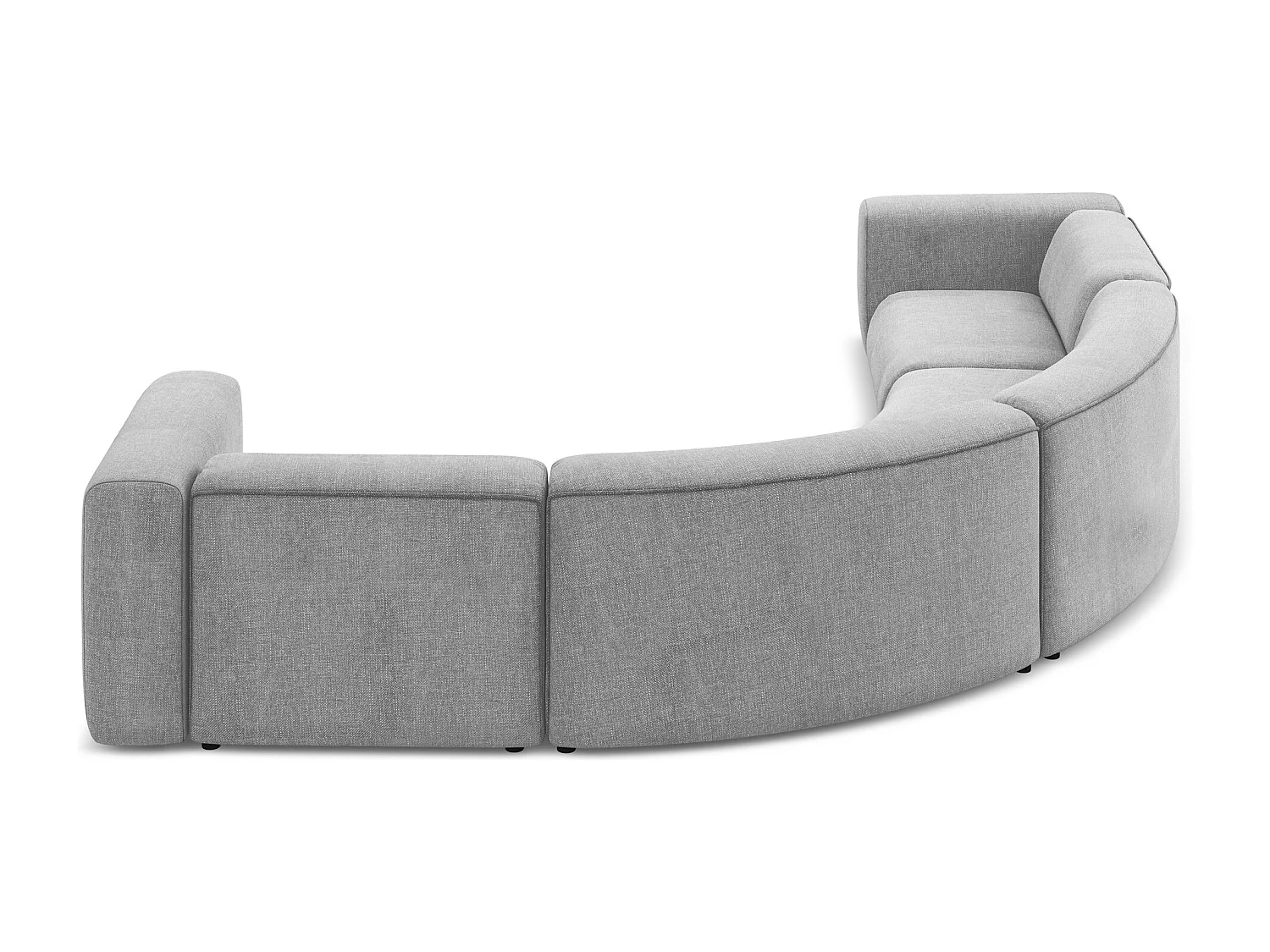 Canapé d'angle modulable en tissu chenille - gris clair - EKAHI