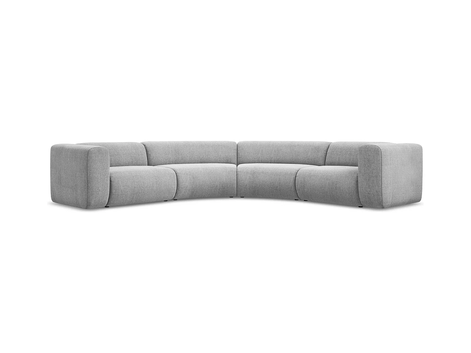 Canapé d'angle modulable en tissu chenille - gris clair - EKAHI