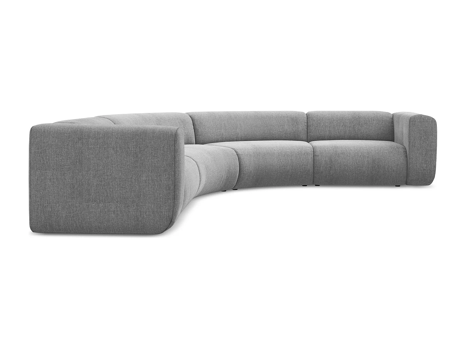 Modulares Ecksofa - - Chenille - Hellgrau - EKAHI