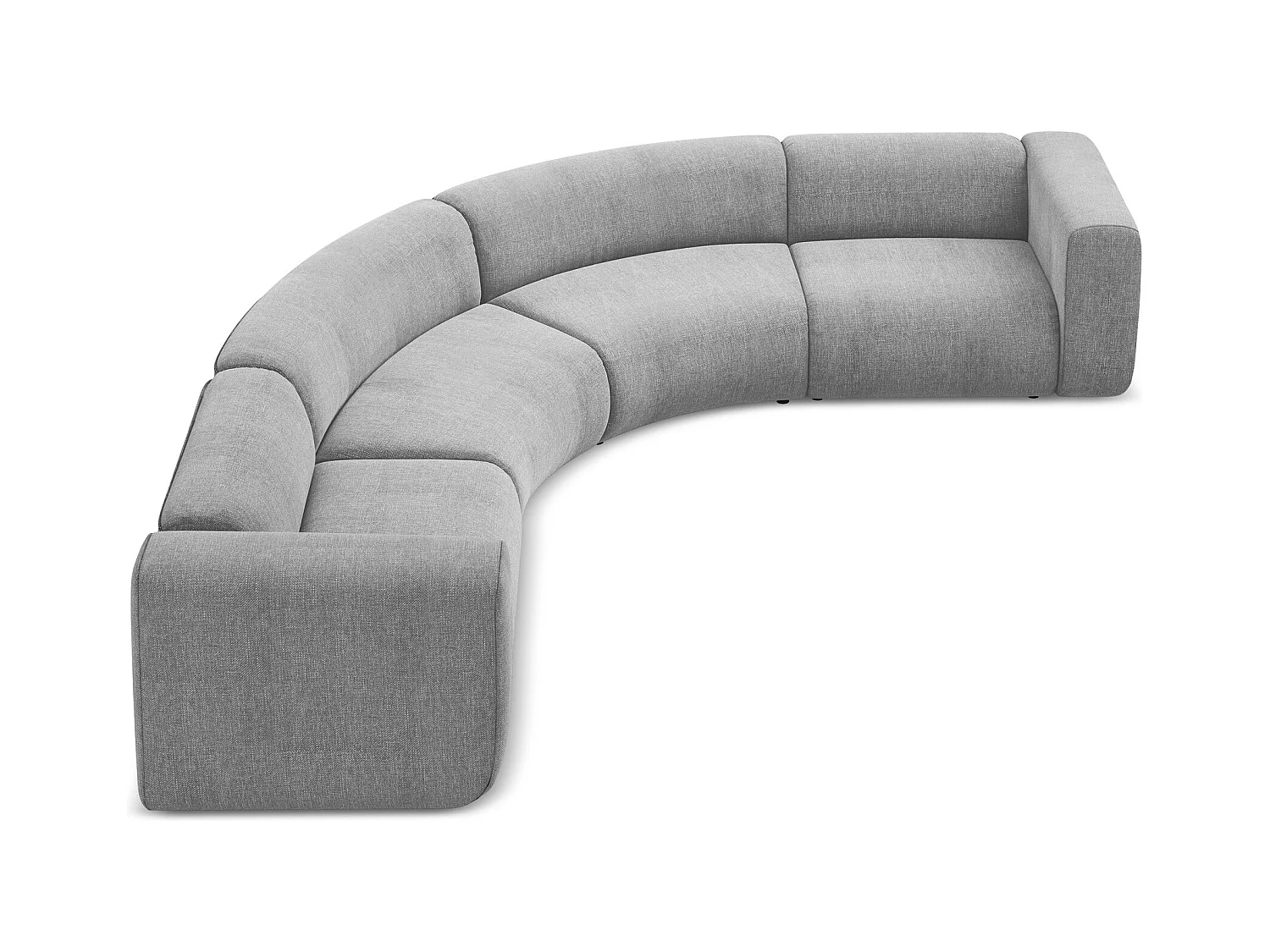 Modulares Ecksofa - - Chenille - Hellgrau - EKAHI