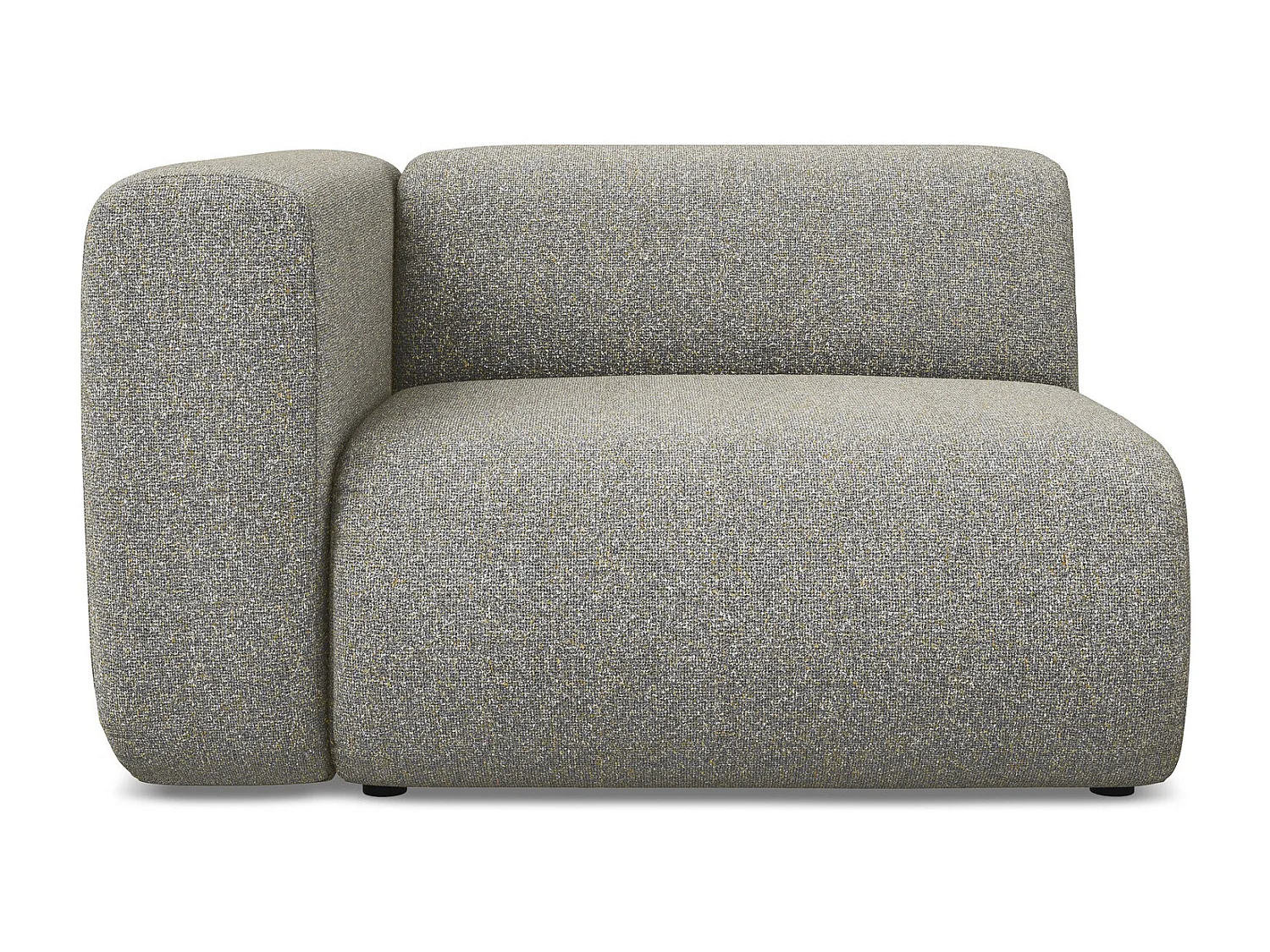 Module avec accoudoirs gauche en tissu texturé - beige foncé - EKAHI