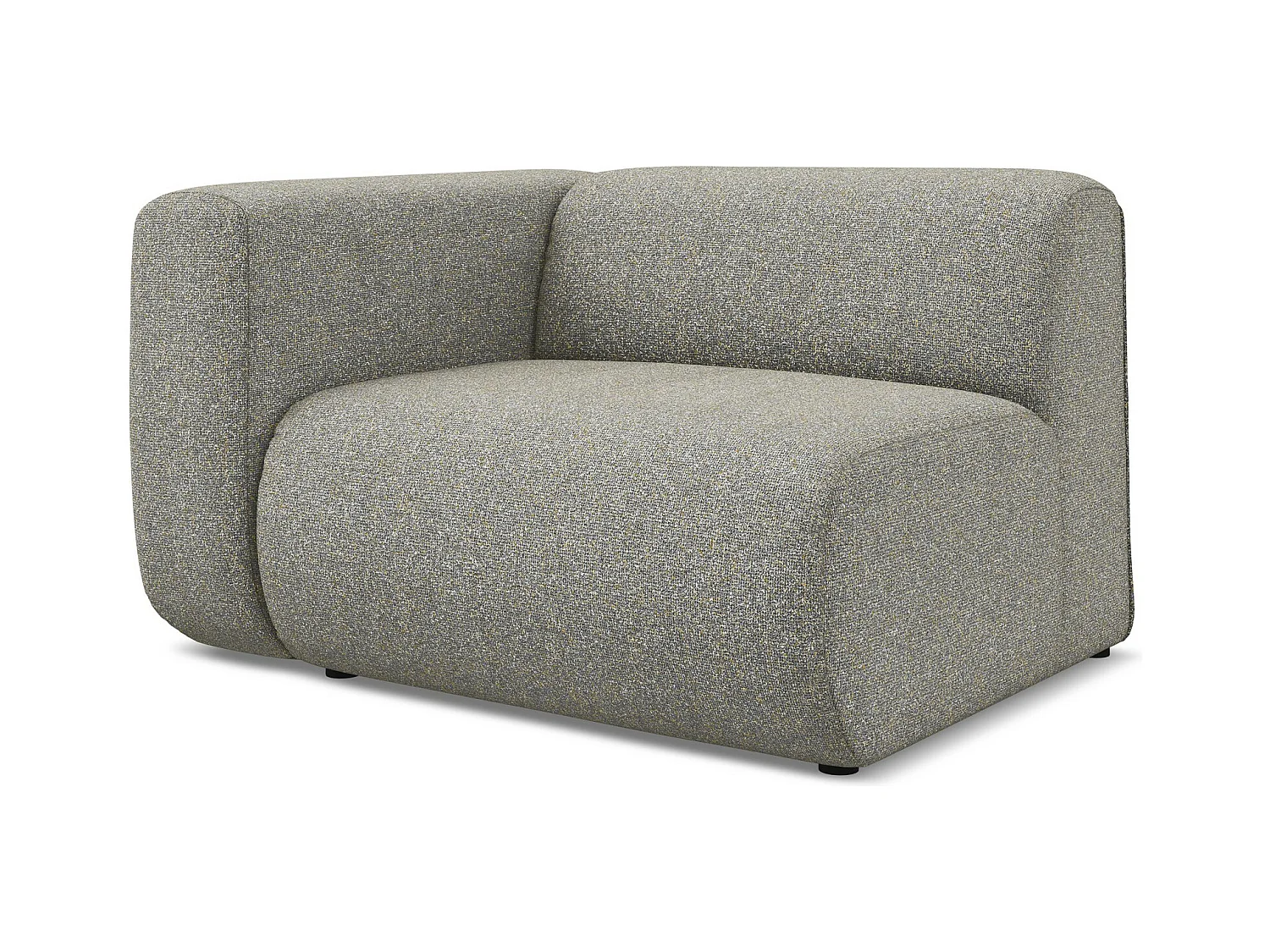 Sofá módulo con reposabrazos izquierdo de tela texturizada beige oscuro - EKAHI