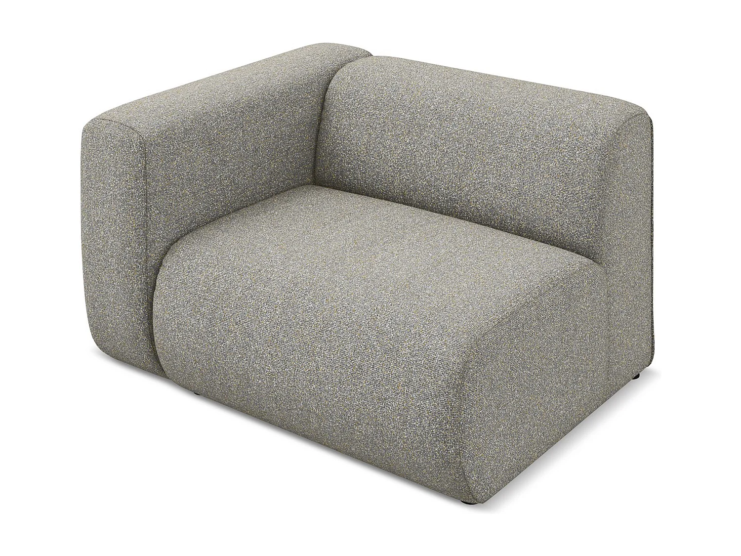 Module avec accoudoirs gauche en tissu texturé - beige foncé - EKAHI