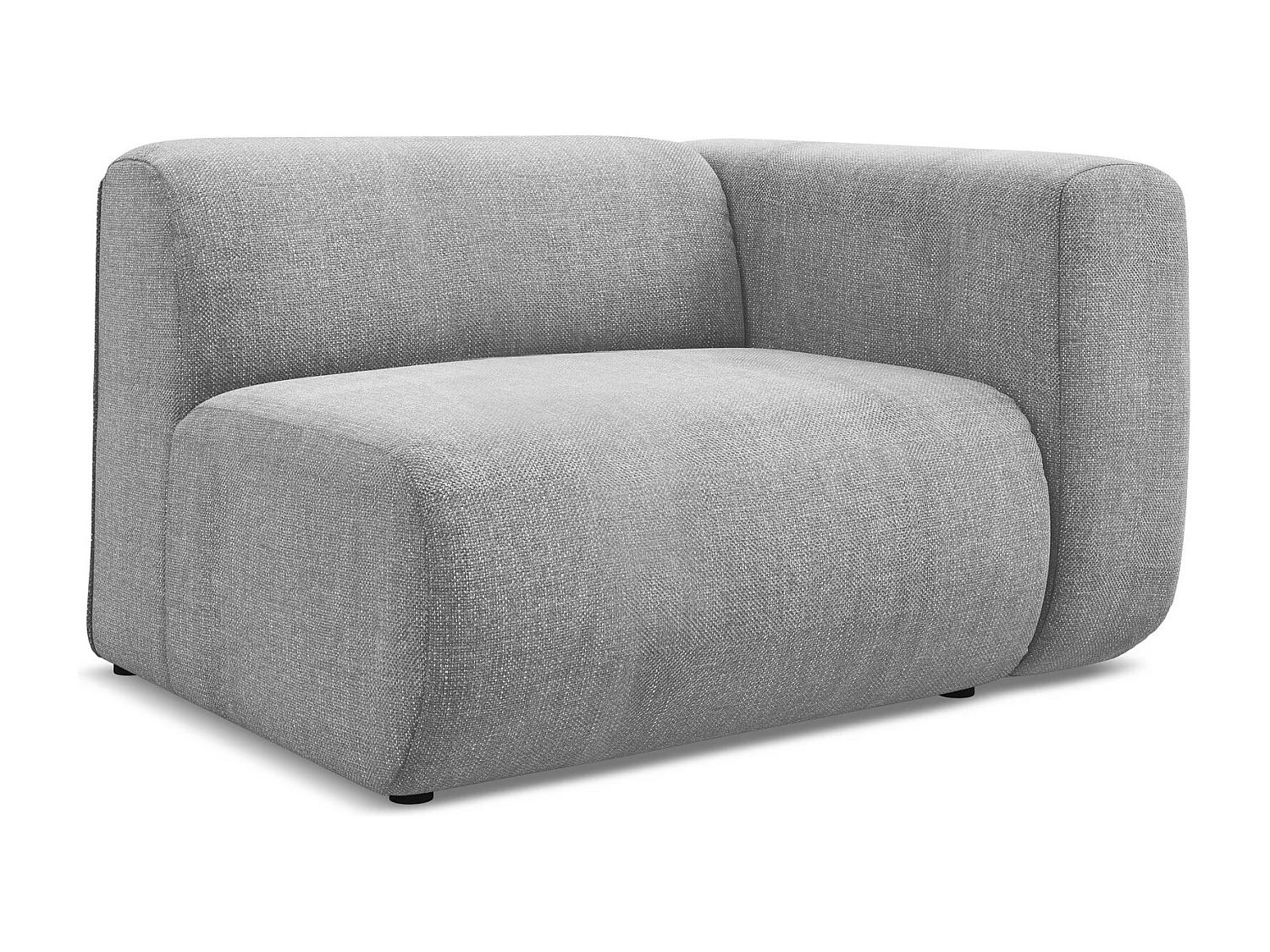 Moduł z podłokietnikiem prawy - z tkaniny szenilowej - jasny szary - EKAHI