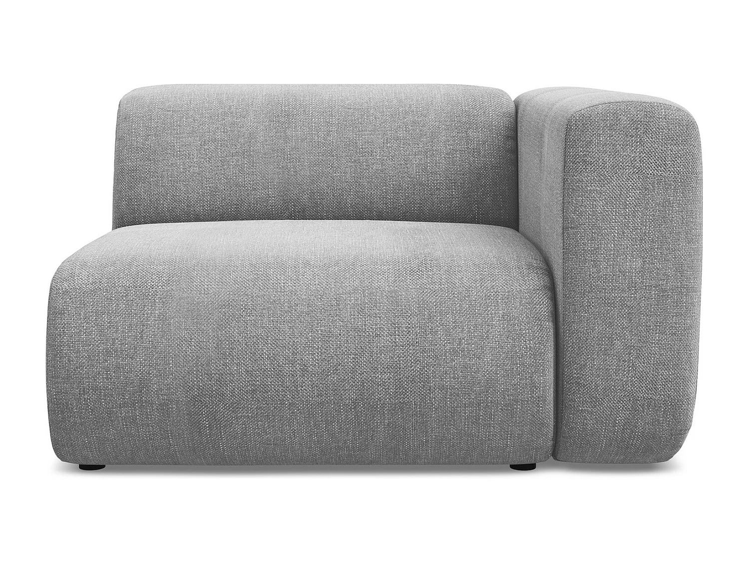 Moduł z podłokietnikiem prawy - z tkaniny szenilowej - jasny szary - EKAHI