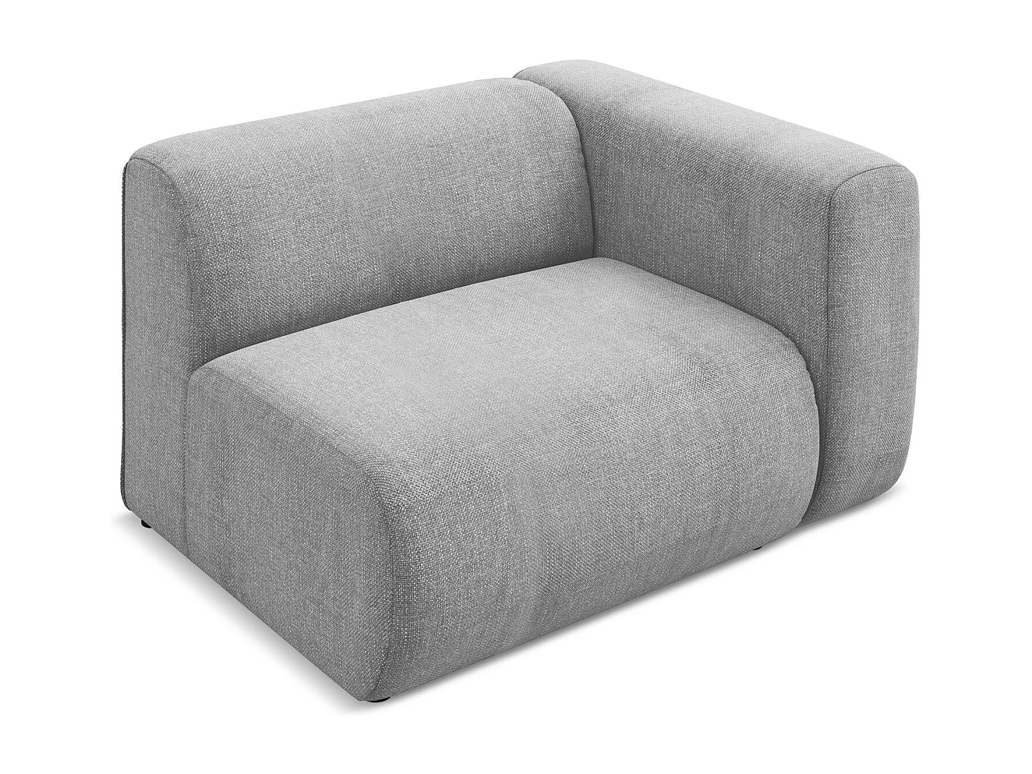 Moduł z podłokietnikiem prawy - z tkaniny szenilowej - jasny szary - EKAHI