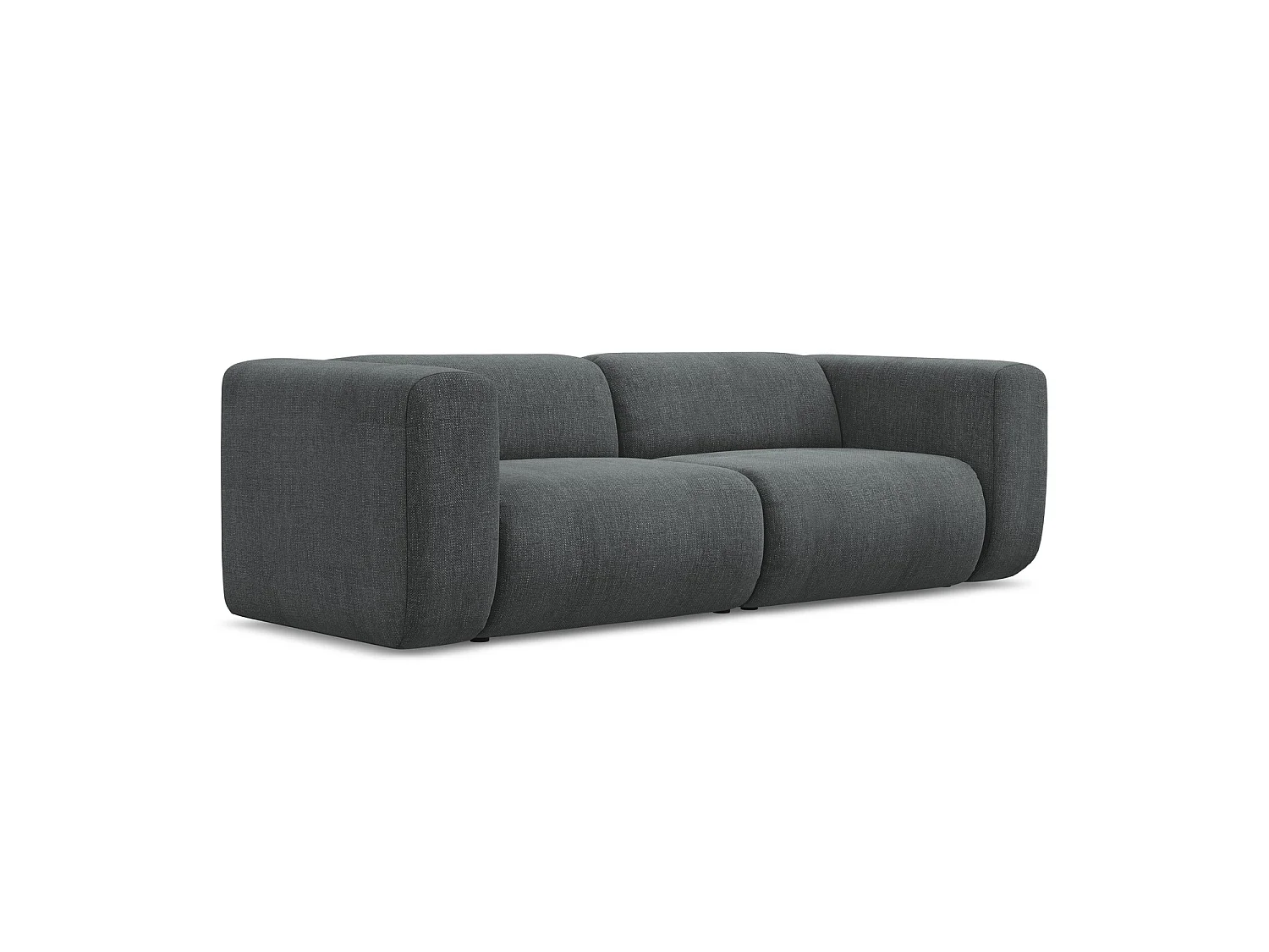 Driezits modulaire bank van grafiet chenille stof - BARI
