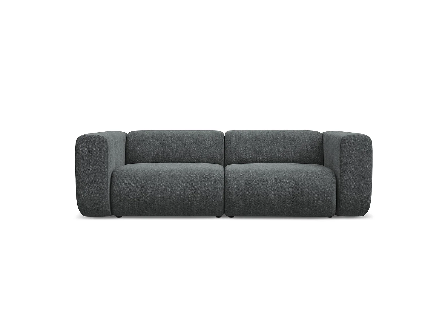 Driezits modulaire bank van grafiet chenille stof - BARI