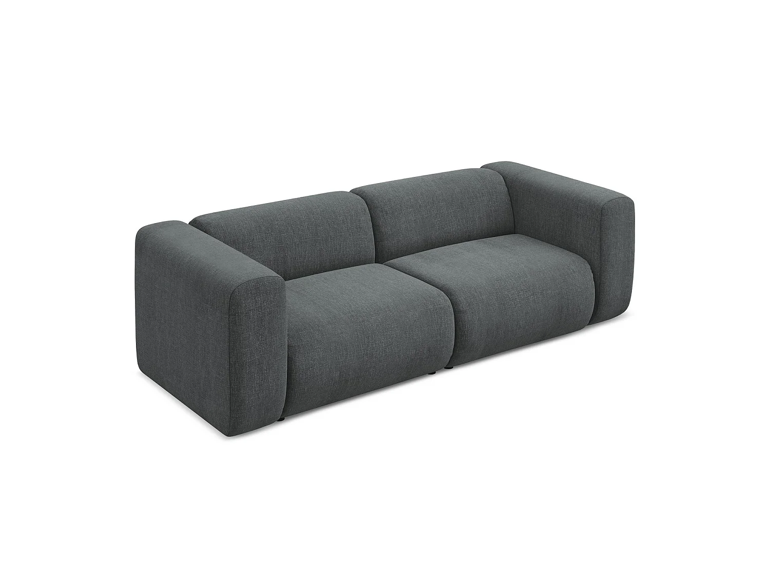 Driezits modulaire bank van grafiet chenille stof - BARI