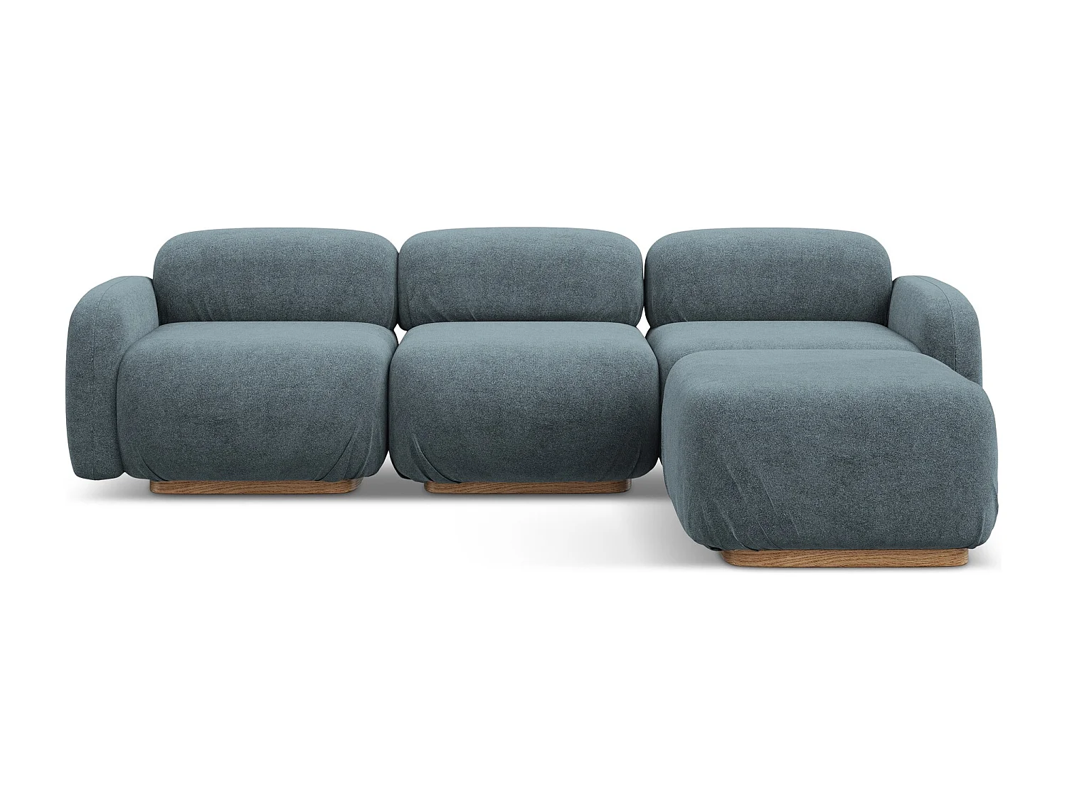 Narożnik uniwersalny - z tkaniny bouclé - jeans - AILANI