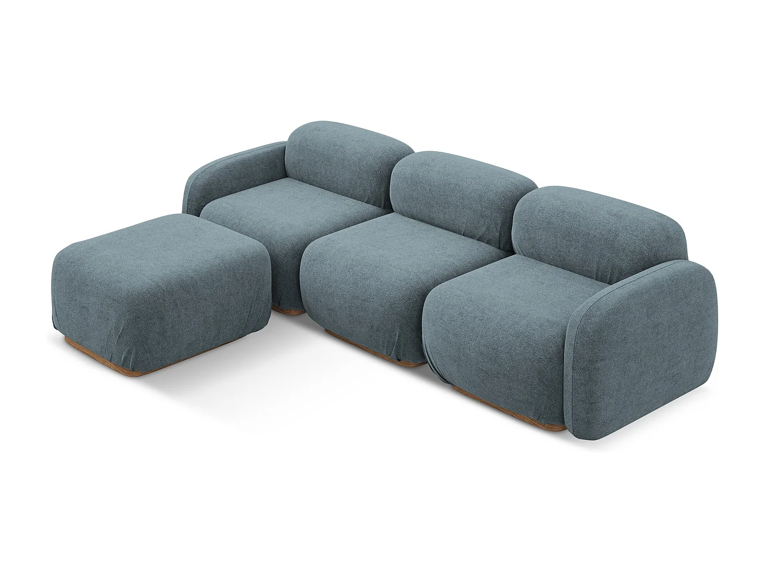 Narożnik uniwersalny - z tkaniny bouclé - jeans - AILANI