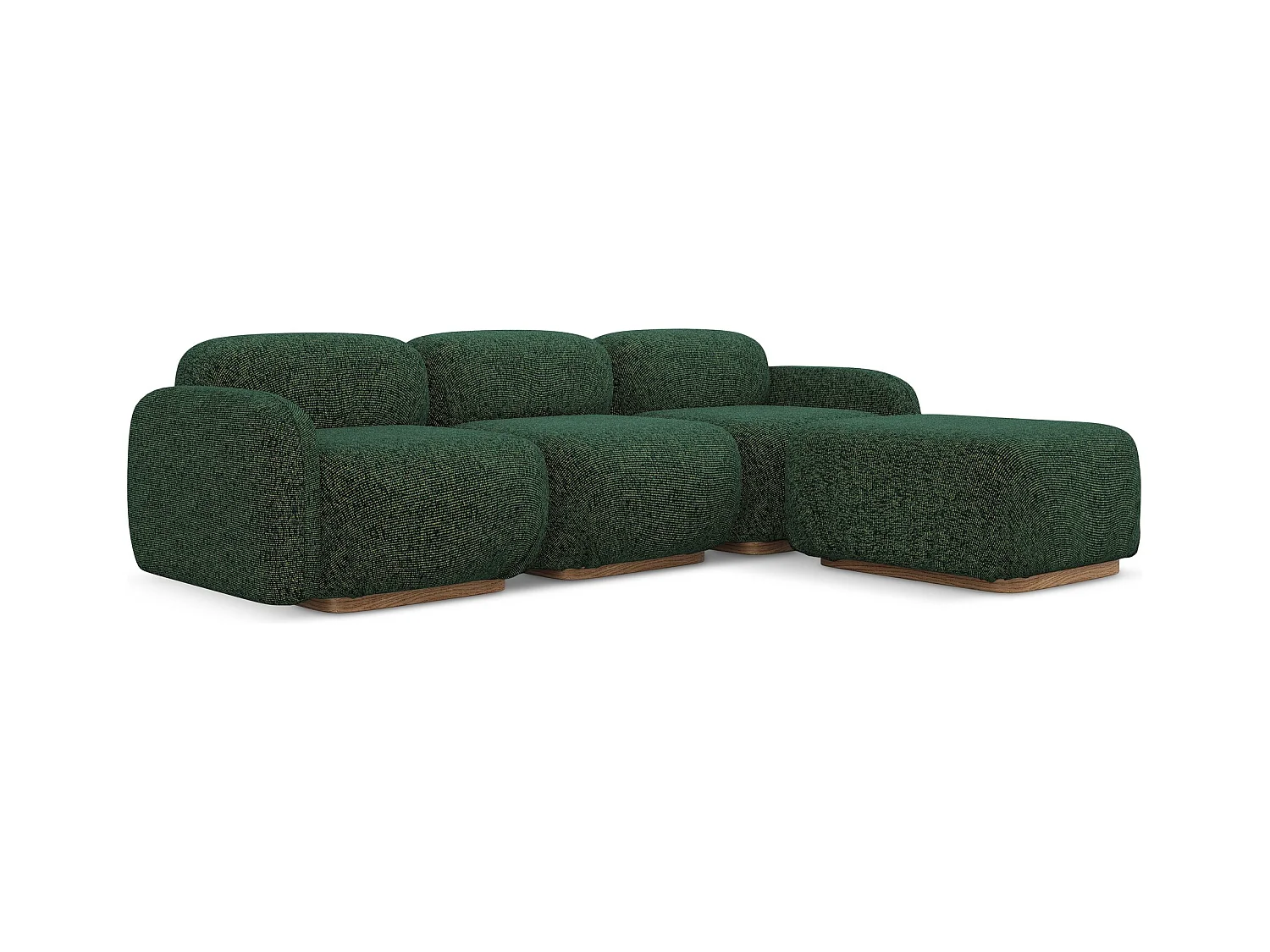 Canapé d'angle réversible en tissu texturé - vert - AILANI