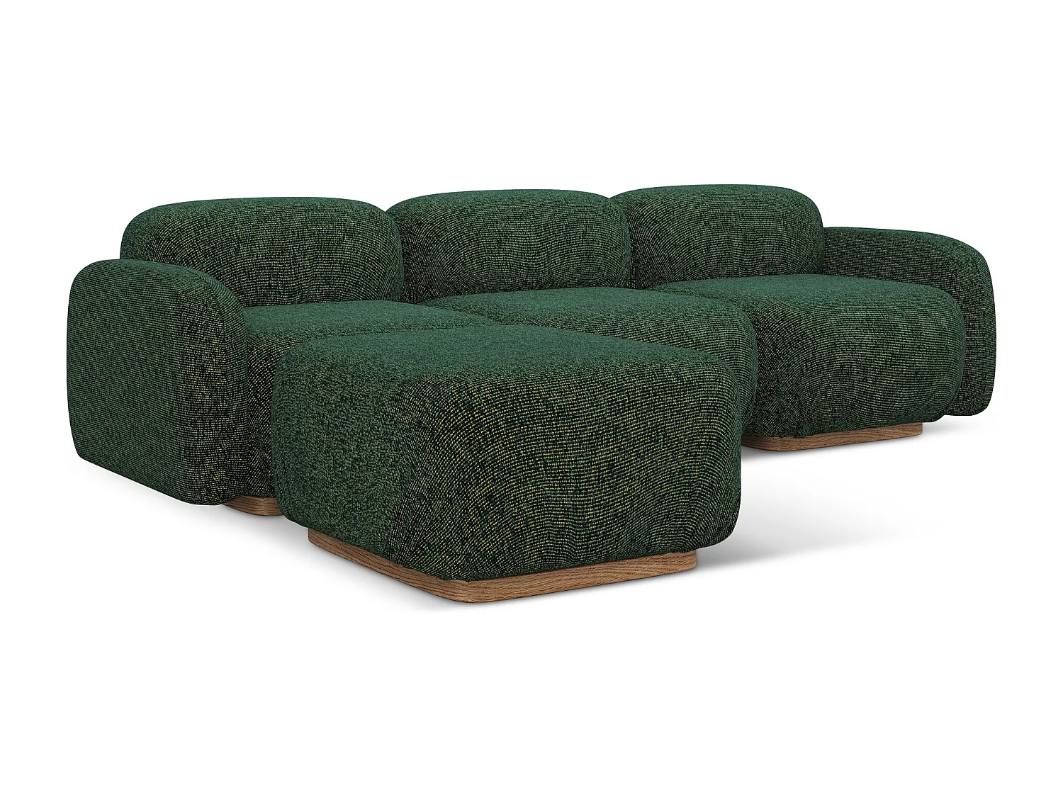 Canapé d'angle réversible en tissu texturé - vert - AILANI